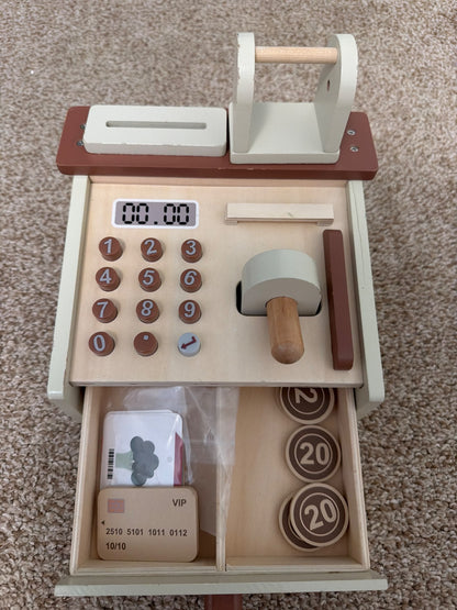 Wooden cash register