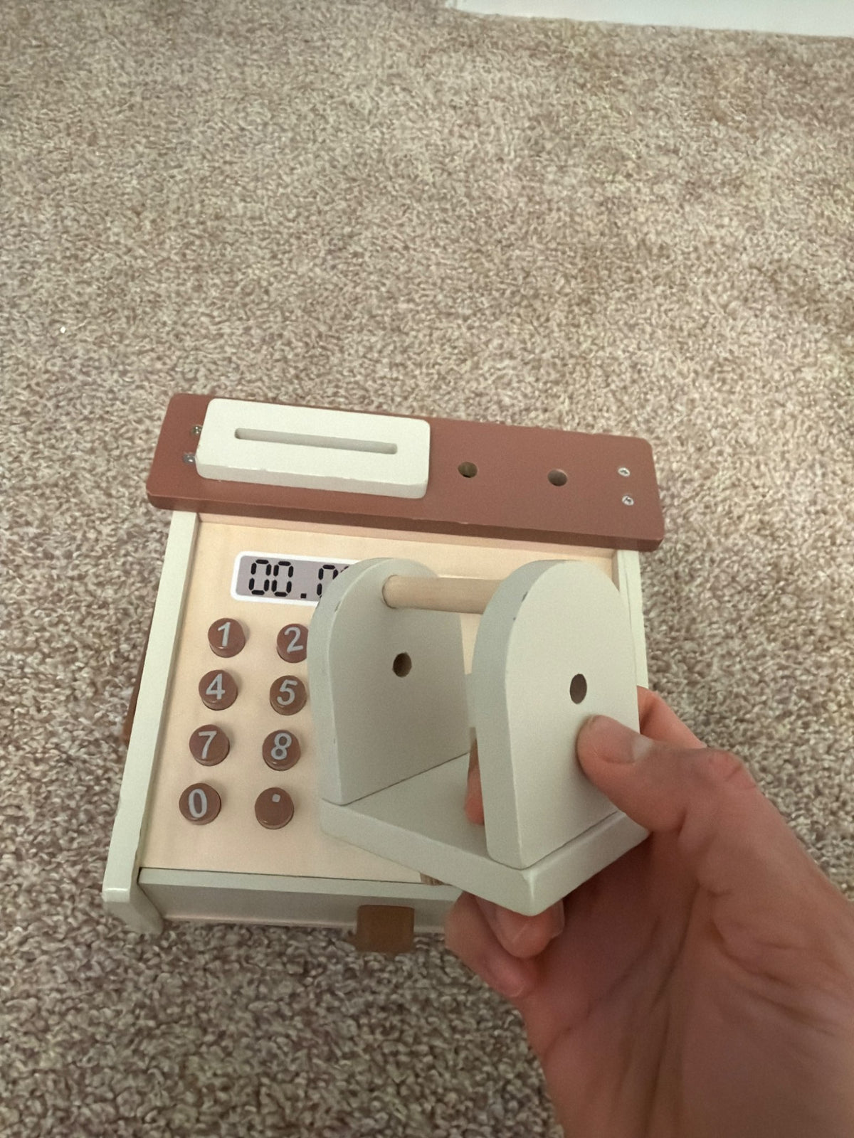 Wooden cash register