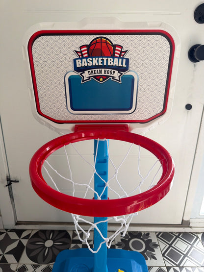 Adjustable height basketball hoop for toddler