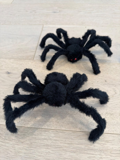 Furry spiders decoration.