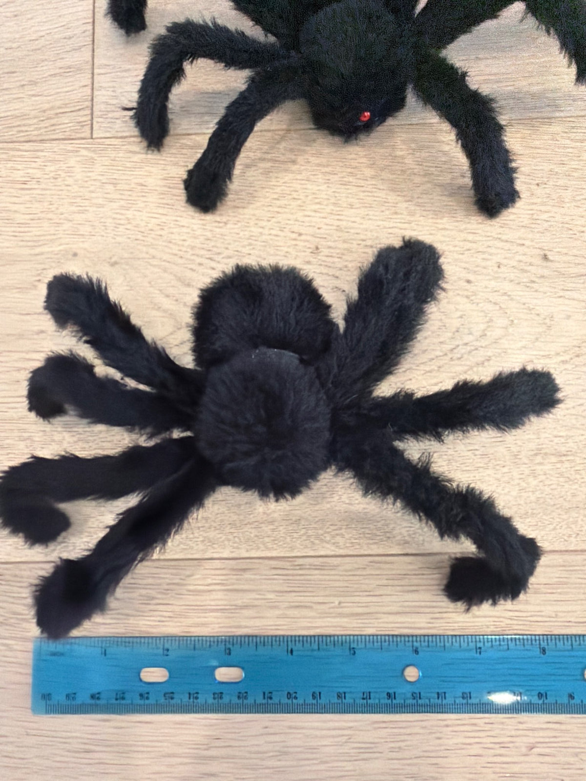 Furry spiders decoration.