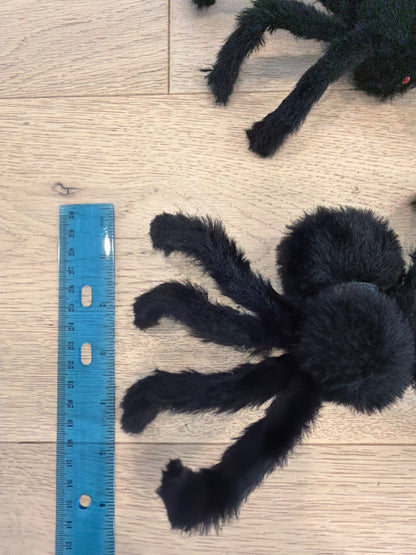 Furry spiders decoration.