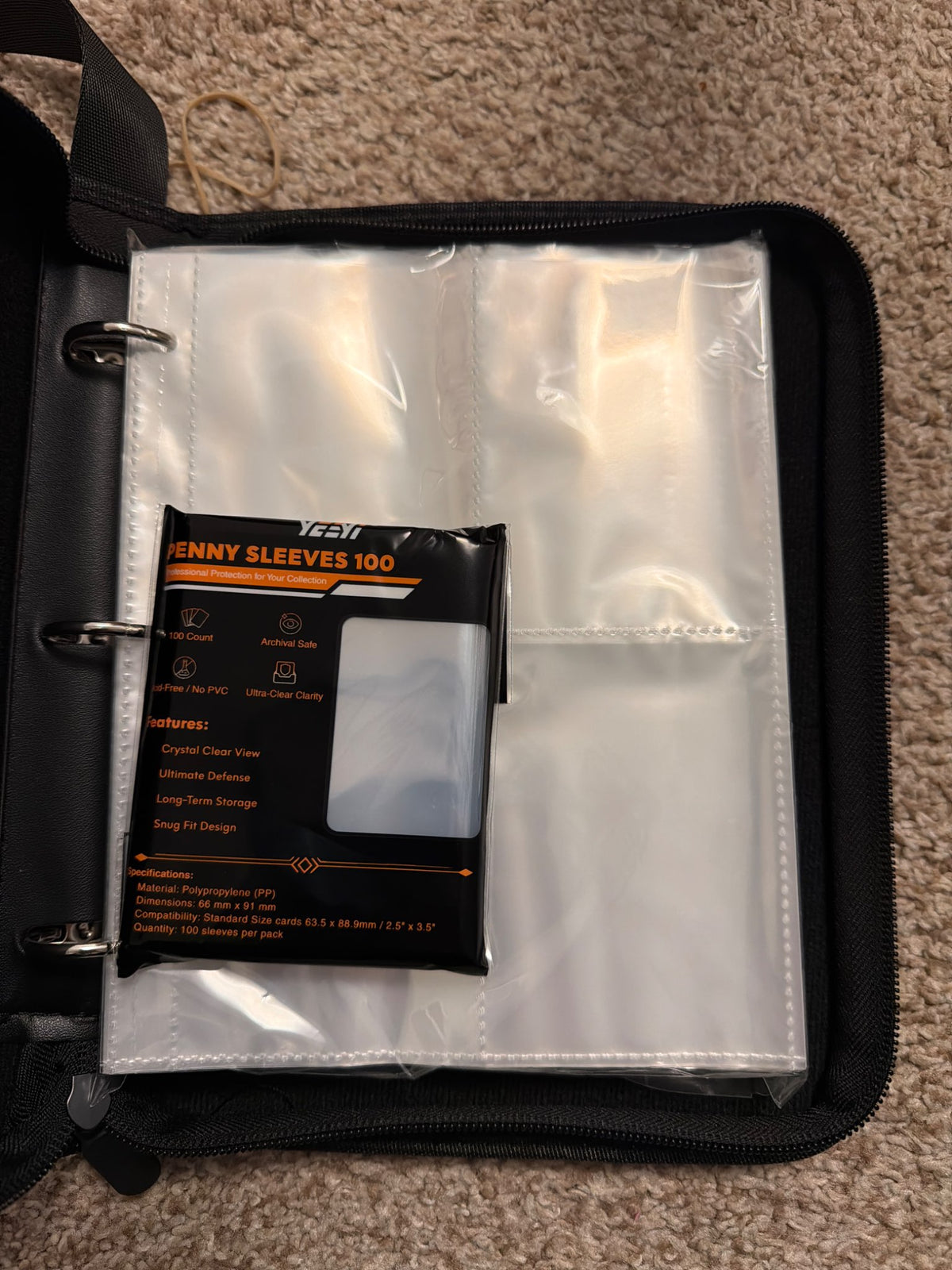 Trading card binder & penny sleeves bundle