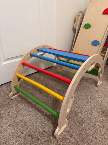 Montessori wooden climber/slide/rocker set