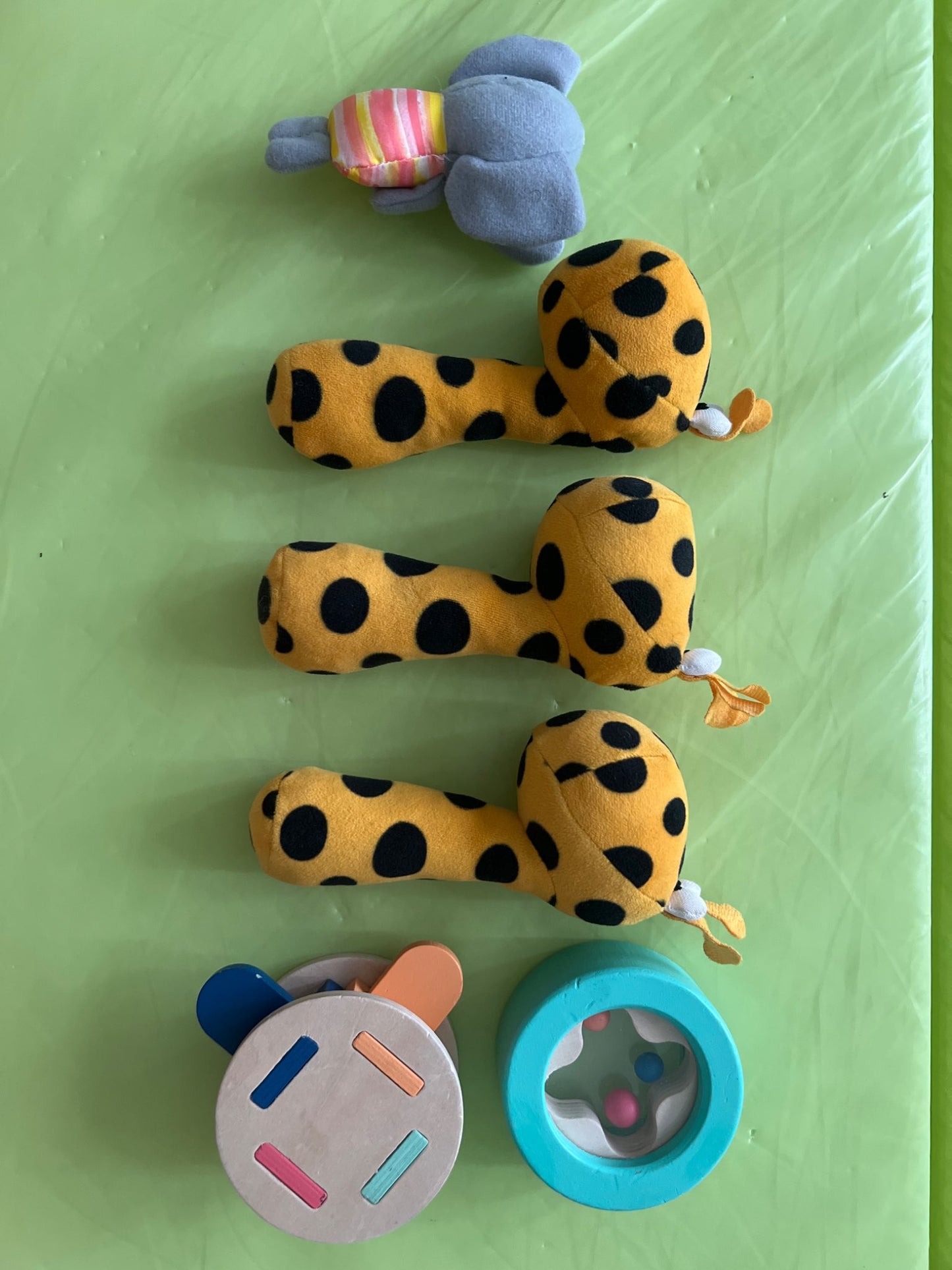 Panda crate wooden rattles & ikea fabric rattles bundle