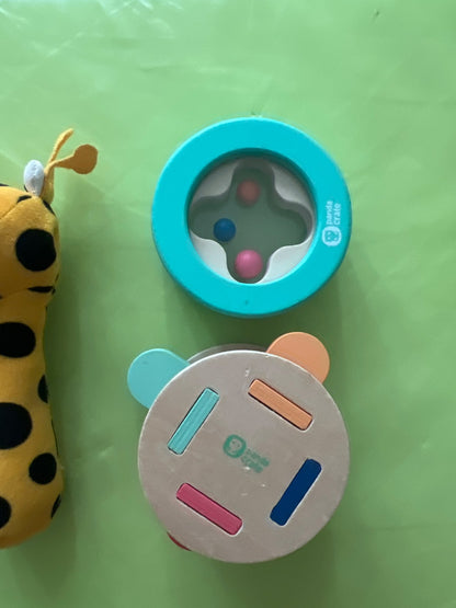 Panda crate wooden rattles & ikea fabric rattles bundle