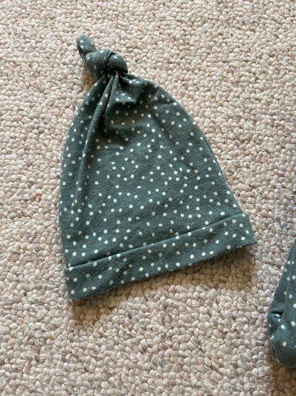 Green Polka Dot Swaddle Set , 0-3 Months (Newborn)