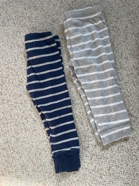 2x Carters Stripped Leggings