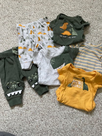Boys Dino Outfit - Up to 7lbs , Kids Newborn
