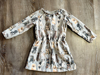 Girls long sleeve dress, Dog print, 18-24 months, VGUC, Kids 24 Month (18-24M)
