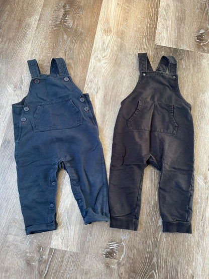 Two pairs overalls, H&M and Joe Fresh, Size 18-24 months, VGUC , Kids 24 Month (18-24M)