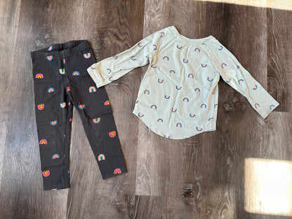 Cat & Jack rainbow outfit, Size 3, EUC, Kids 3T