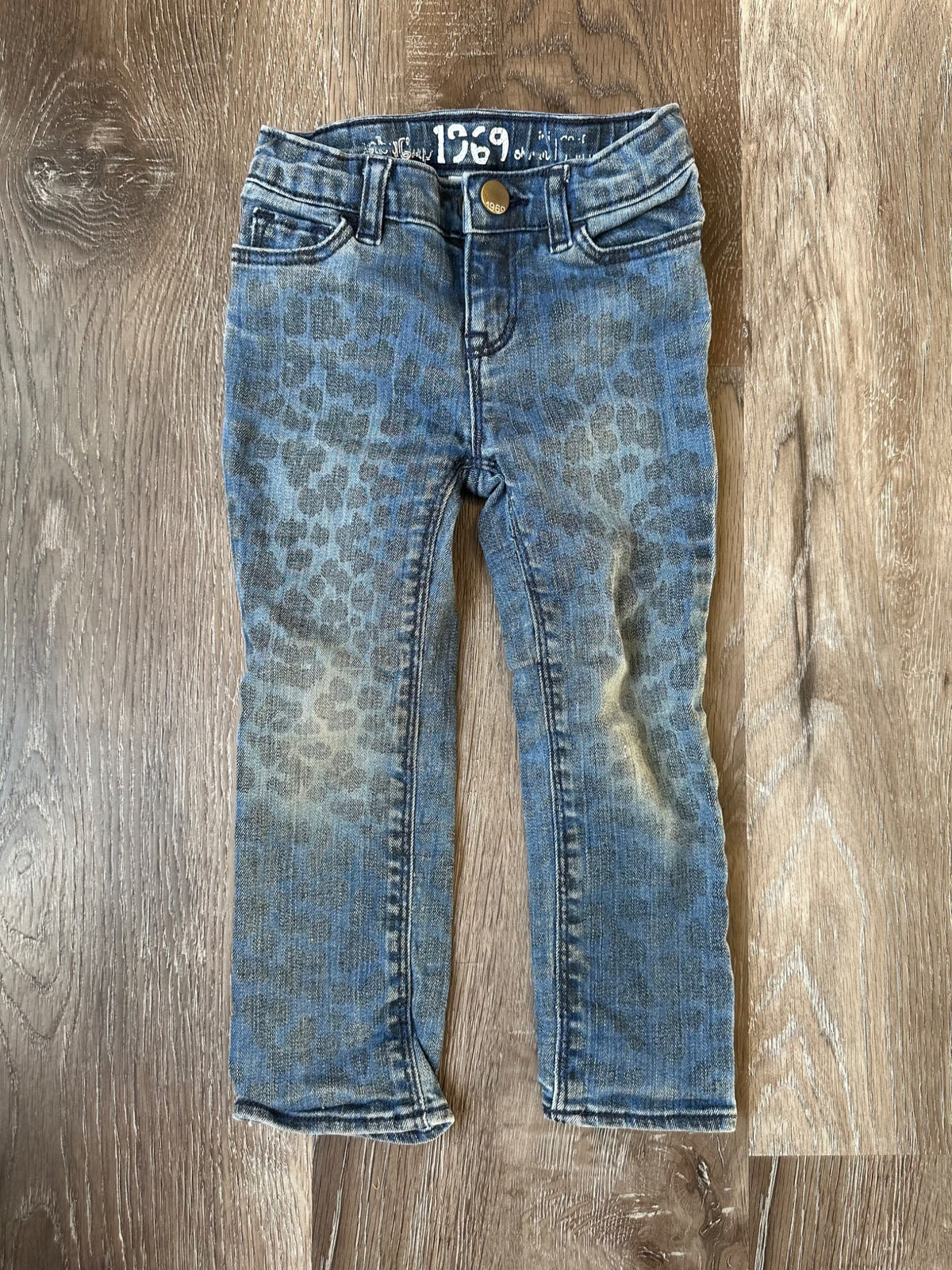 Gap jeans with animal print, Size 3, VGUC , Kids 3T