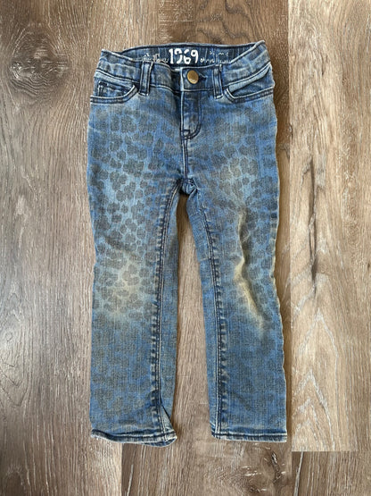 Gap jeans with animal print, Size 3, VGUC , Kids 3T