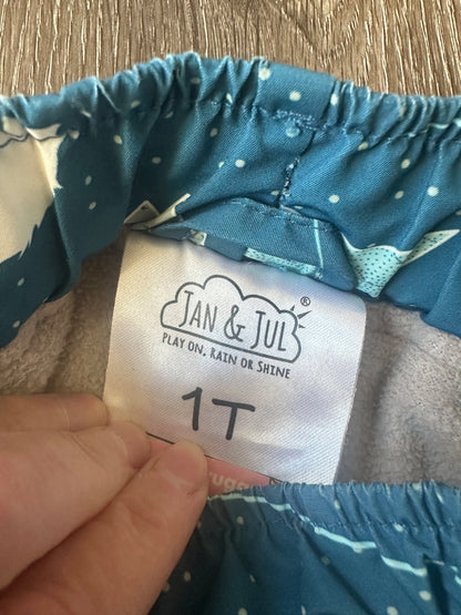 Jan and Jul Waterproof Fleece-lined Pants, size 1, EUC, Kids 24 Month (18-24M)