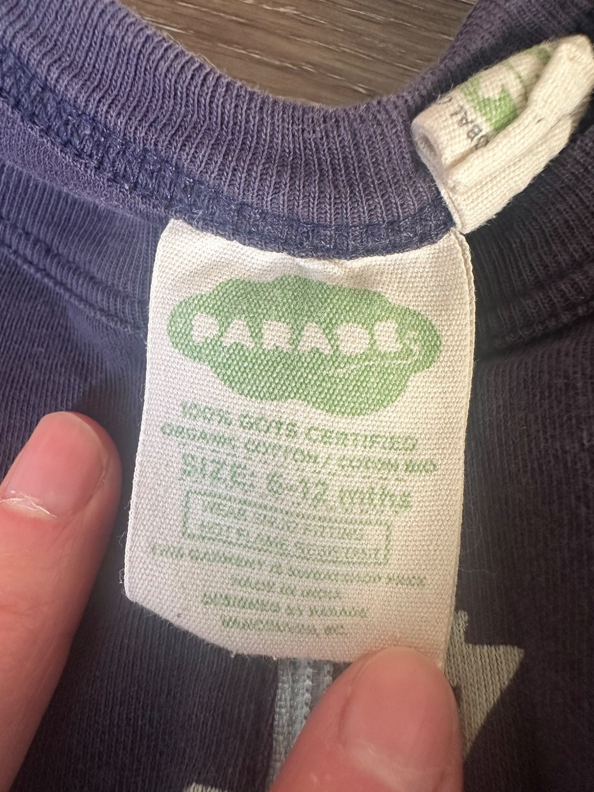 Parade Organics onesie, Size 6-12 months, VGUC , Kids 12 Month (9-12M)