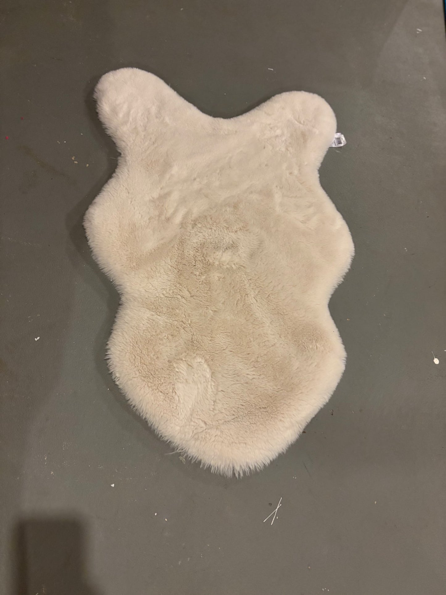 White ikea faux fur rug