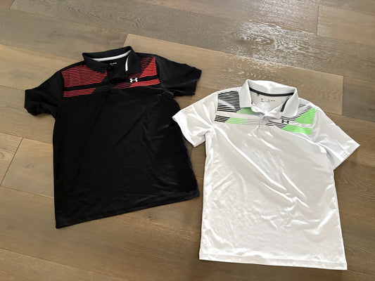Set of 2 Under Armour Polo Shirts - Youth XL, Kids 16