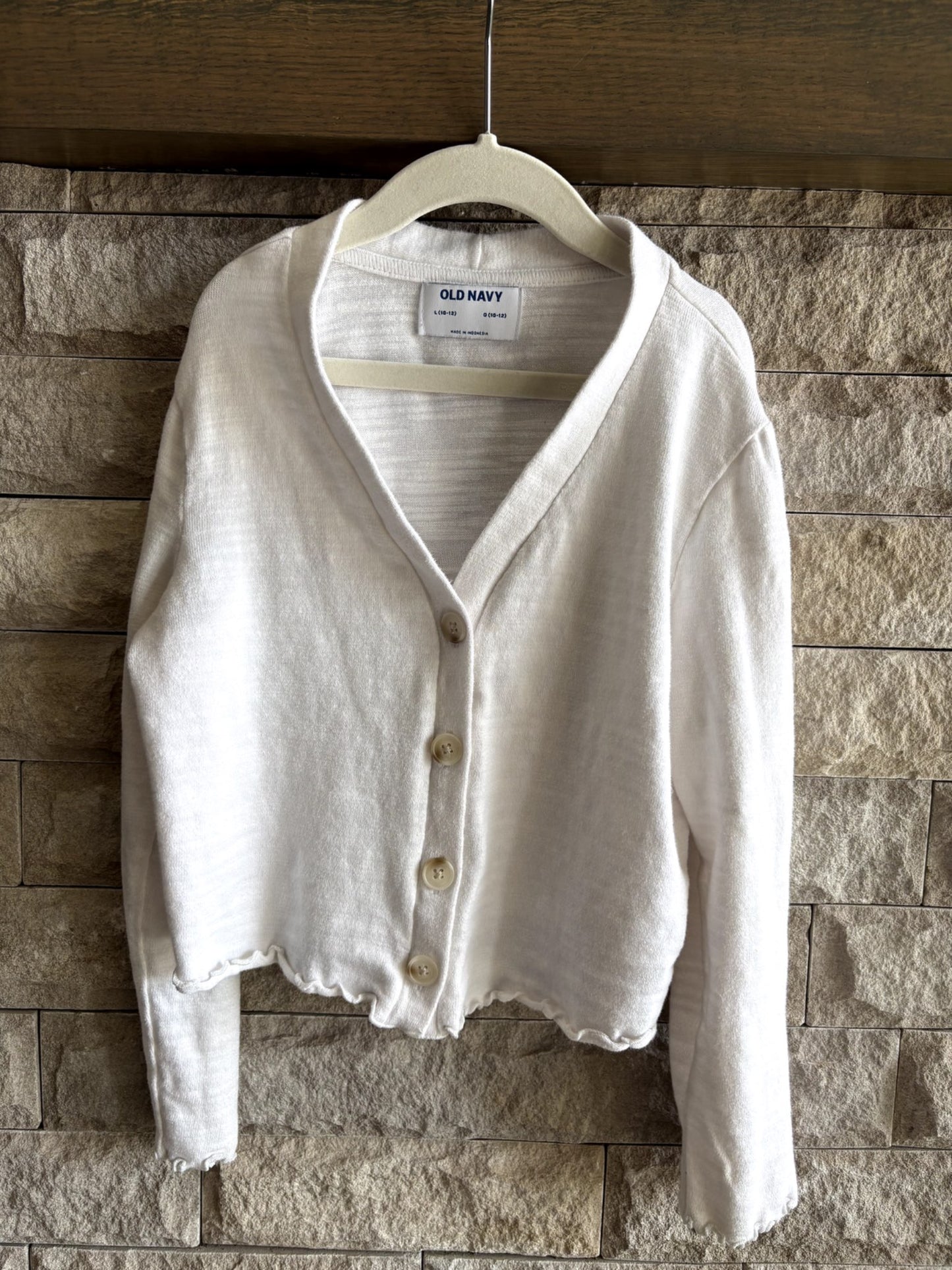 Old Navy white cardigan - Size L (10-12), Kids 10