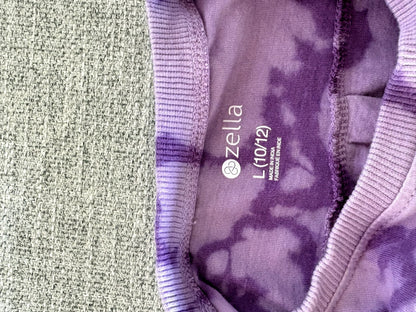Zella - EUC Long Sleeve Purple tie-dye shirt, Size L (10/12), Kids 10