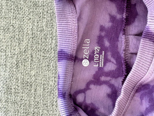 Zella - EUC Long Sleeve Purple tie-dye shirt, Size L (10/12), Kids 10