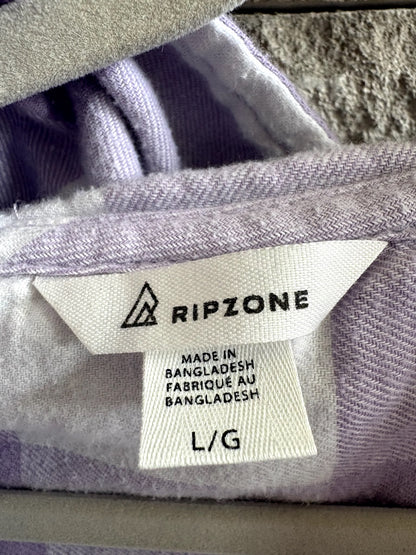 Ripzone VGUC Plaid  Button Down Hooded Shirt - Size L, Kids 10