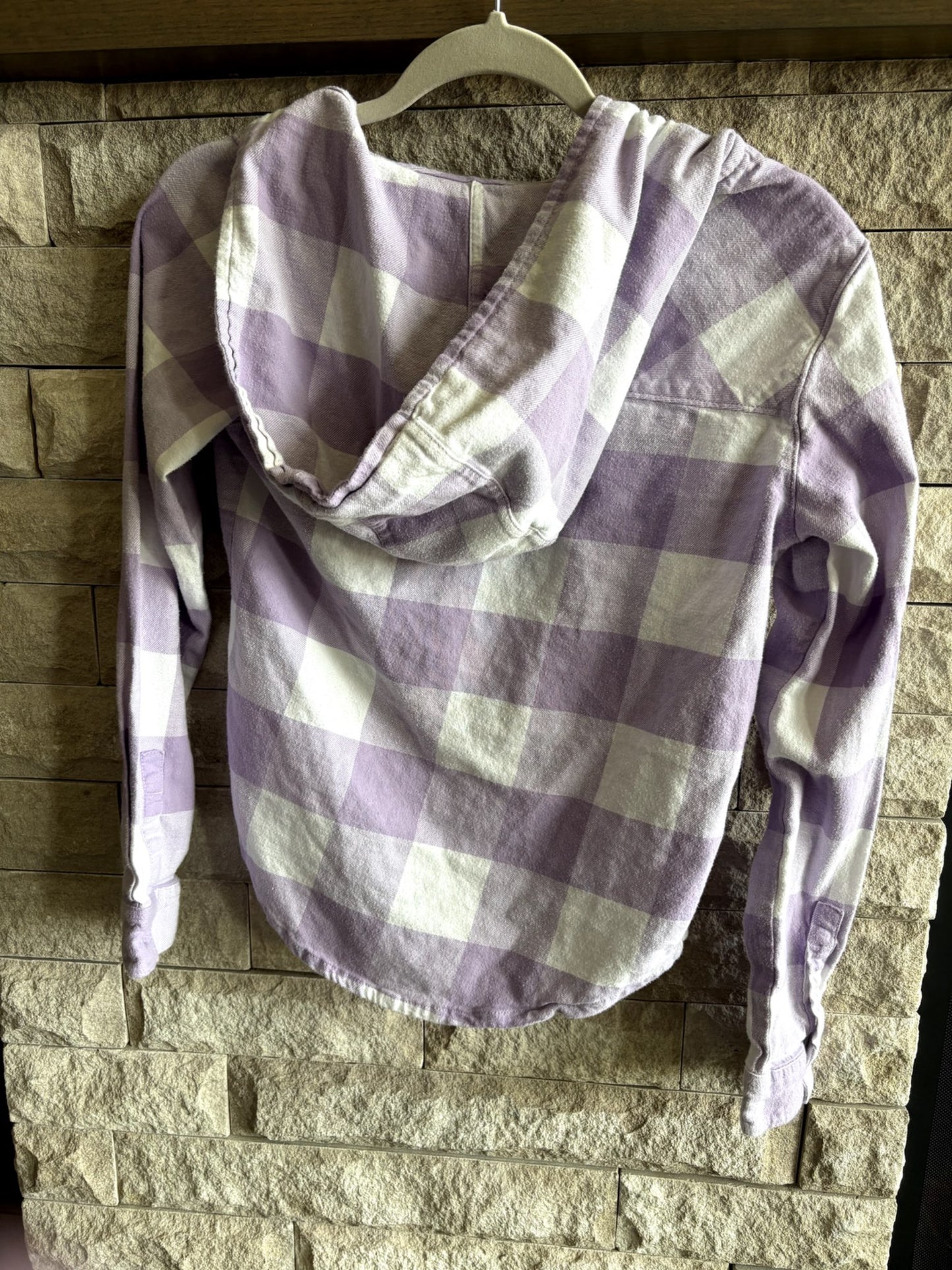 Ripzone VGUC Plaid  Button Down Hooded Shirt - Size L, Kids 10