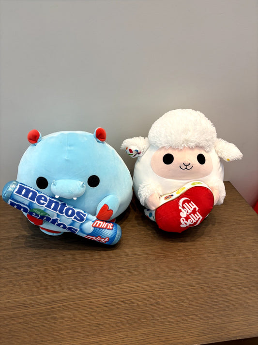 Bundle of 2-  EUC Mentos and Jelly Belly Zuru "Snackles" Stuffies