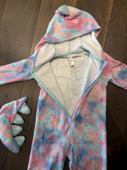 EUC "Justice" Dragon Onesie - Size 6 Pastel Marble coloured with sparkles, Kids 6/6X