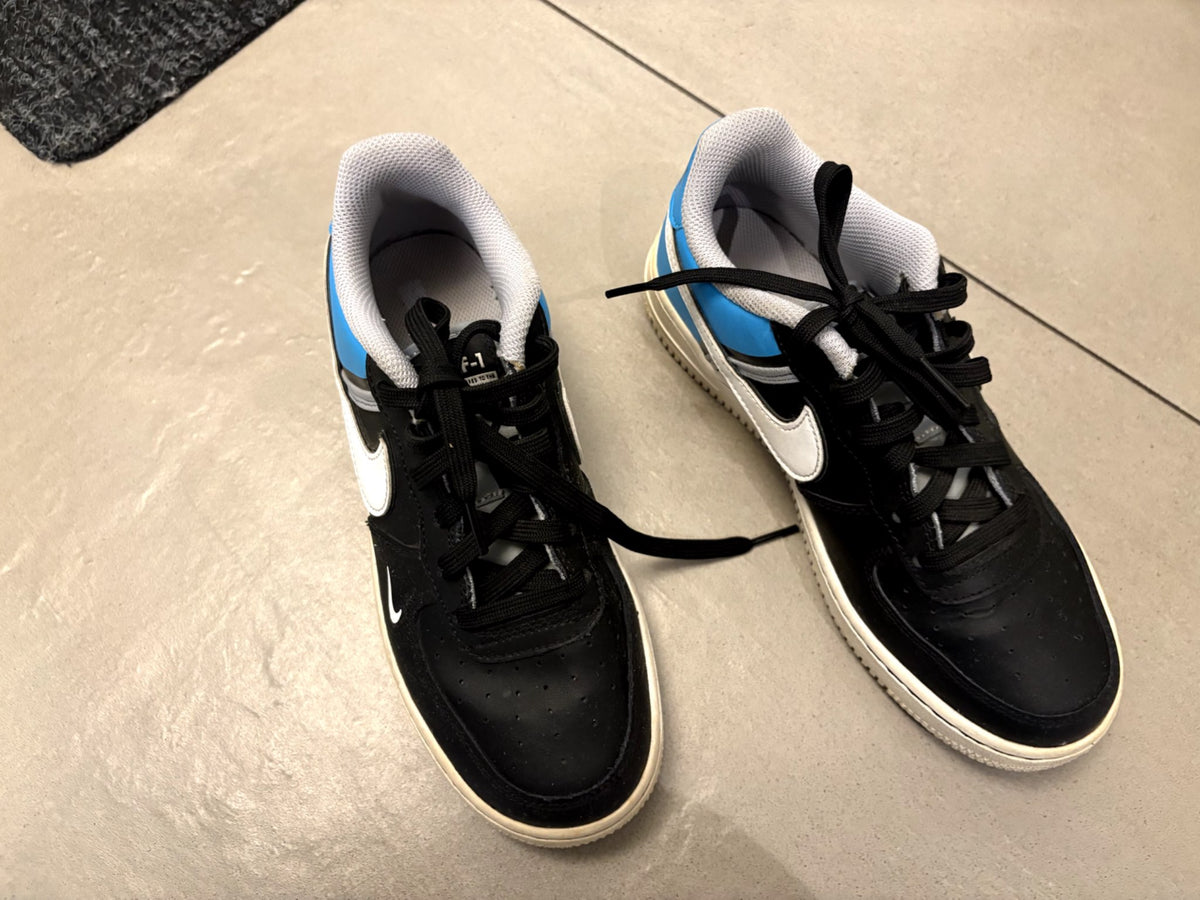 VGUC Air Force 1 LV8 2 GS 'Black Light Current Blue' Sneakers US Size 5Y, Shoes 5 (Big Kids:8–12yr)