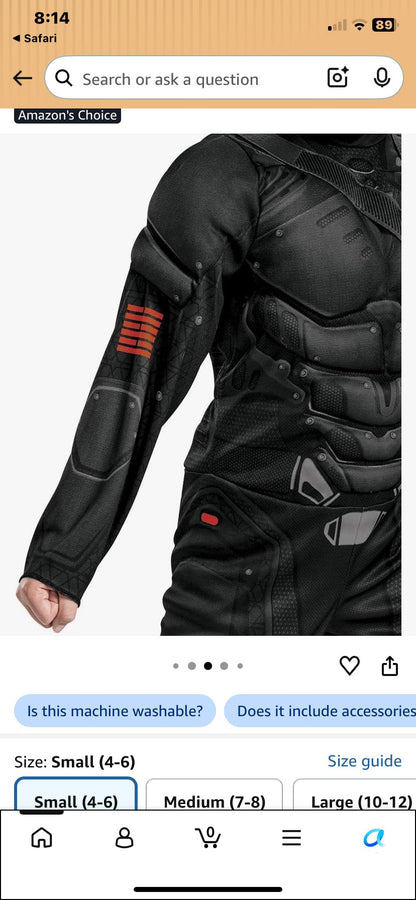 G .I. Joe Snake Eyes Costume, Kids 10