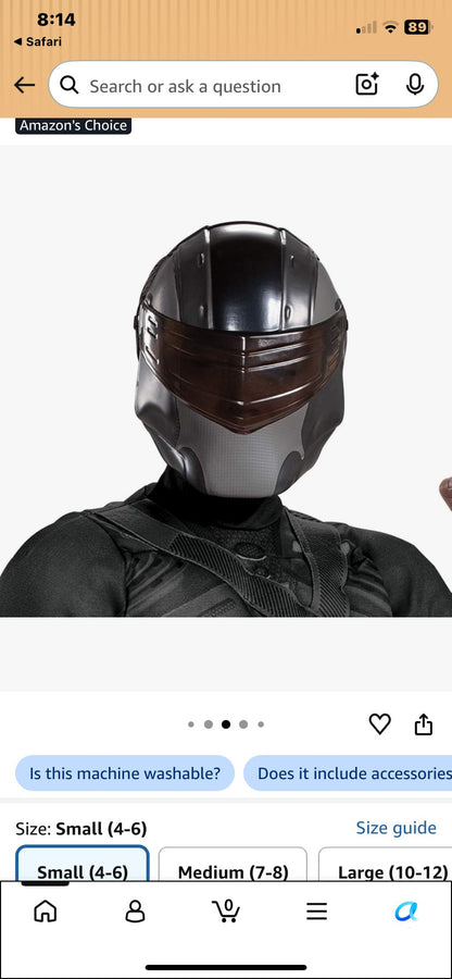 G.I.Joe Snake Eyes Costume , Kids 10