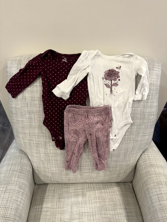 Purple Outfit Bundle, Carters, 6M, Kids 6 Month (3-6M)
