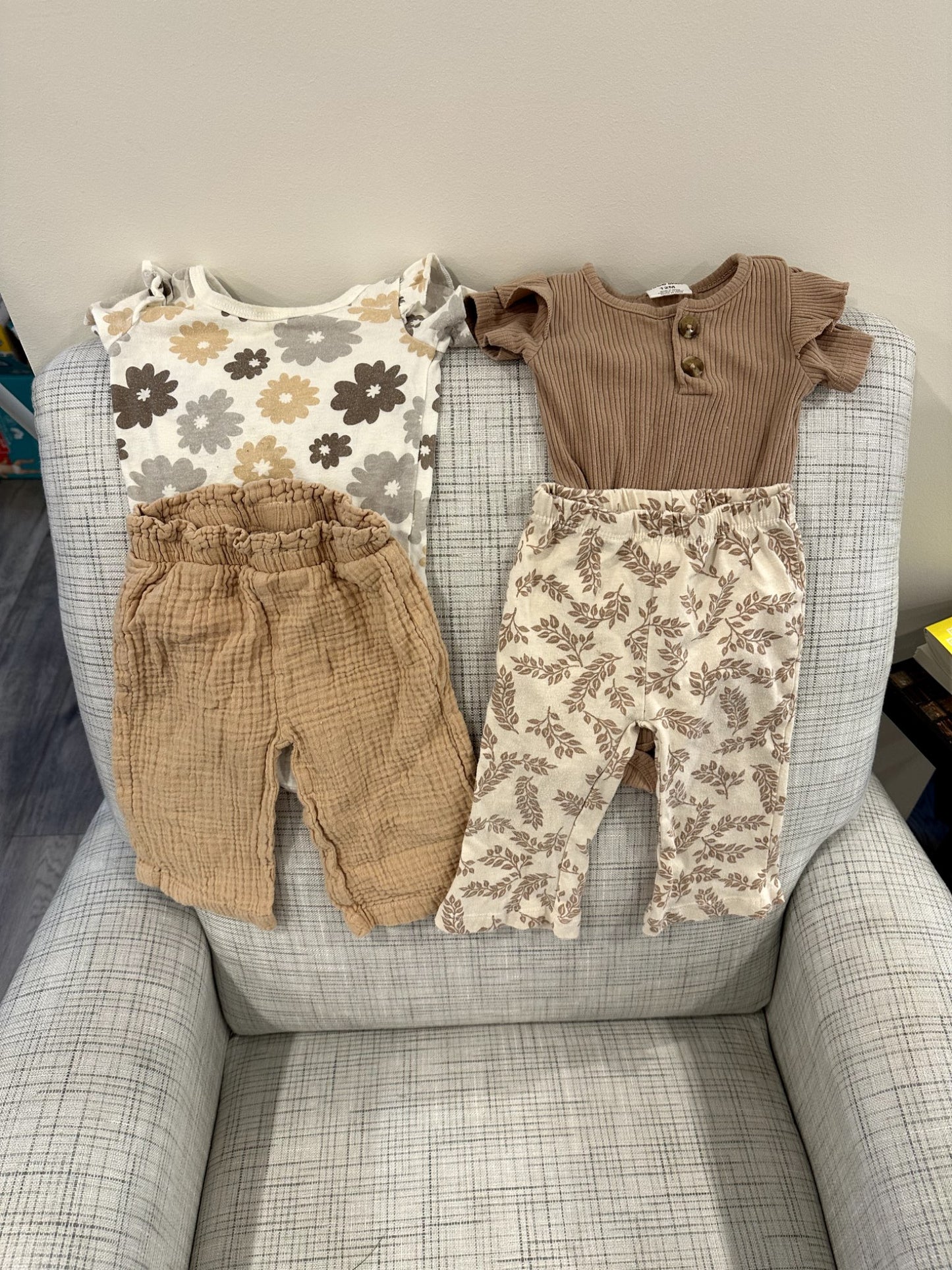 Short Sleeve & Flare Pant 2 Outfit Bundle, Three Likes, 12M, Kids 12 Month (9-12M)