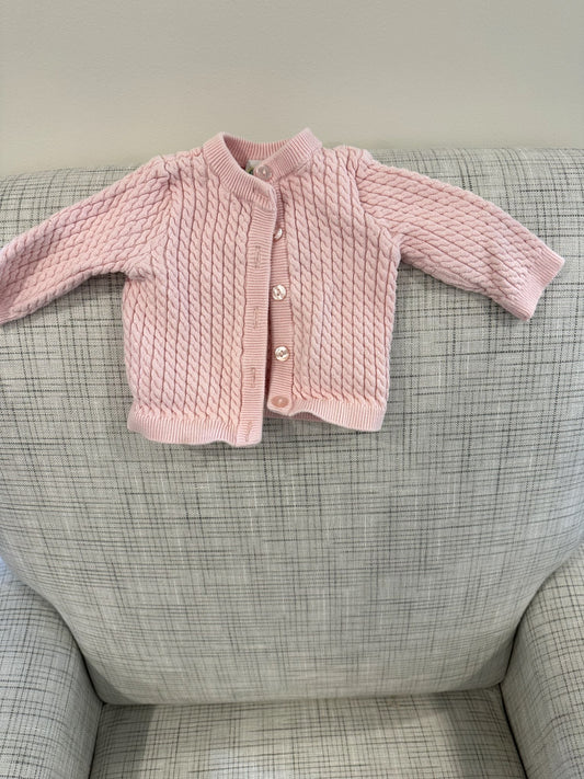 Little Me Pink Knit Cardigan, 3M, Kids 3 Month (0-3M)