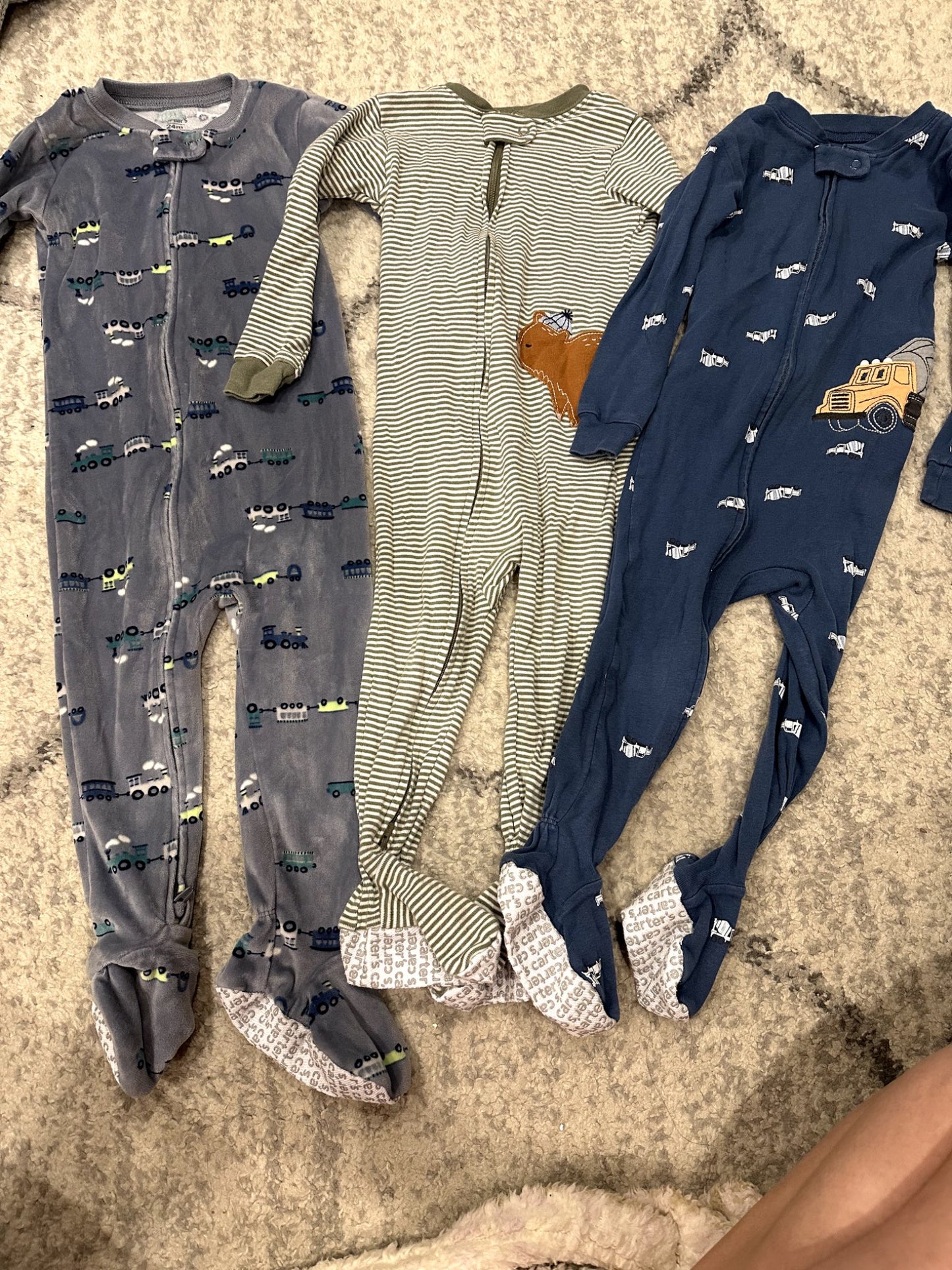 Carters Boys Onesie Footed Pajamas (3) - 24M, Kids 24 Month (18-24M)