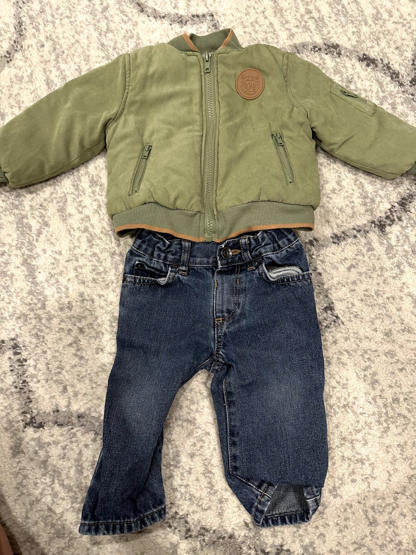 Baby Boy Aspen / Childrens Place Bomber Jacket + Jeans - 9-12M, Kids 12 Month (9-12M)