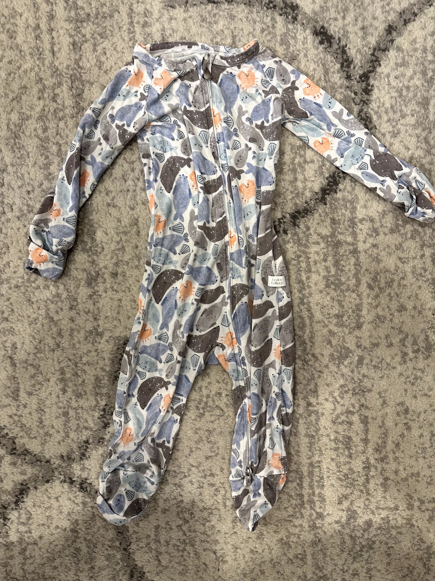 Loulou Lollipop Whale Footed Onesie Pajamas 18-24M, Kids 24 Month (18-24M)