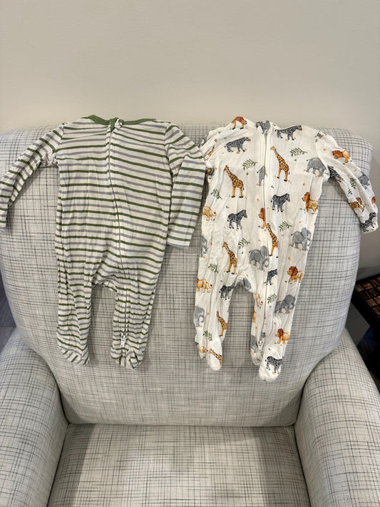 Onesie Set, Striped and Animal Print, Little Me, 3M, Kids 3 Month (0-3M)