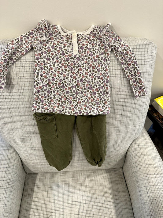 Floral Long Sleeve Shirt & Cargo Sweatpants, Carters, 2T, Kids 2T