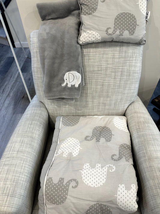 Elephant 3 Piece Comforter Set, Nojo