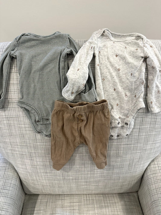 Newborn Outfit Bundle, Long Sleeve Shirts and Pants, Carters, N, Kids Newborn