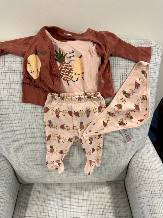 Fruit Outfit Set, PL Baby, 3M, Kids 3 Month (0-3M)