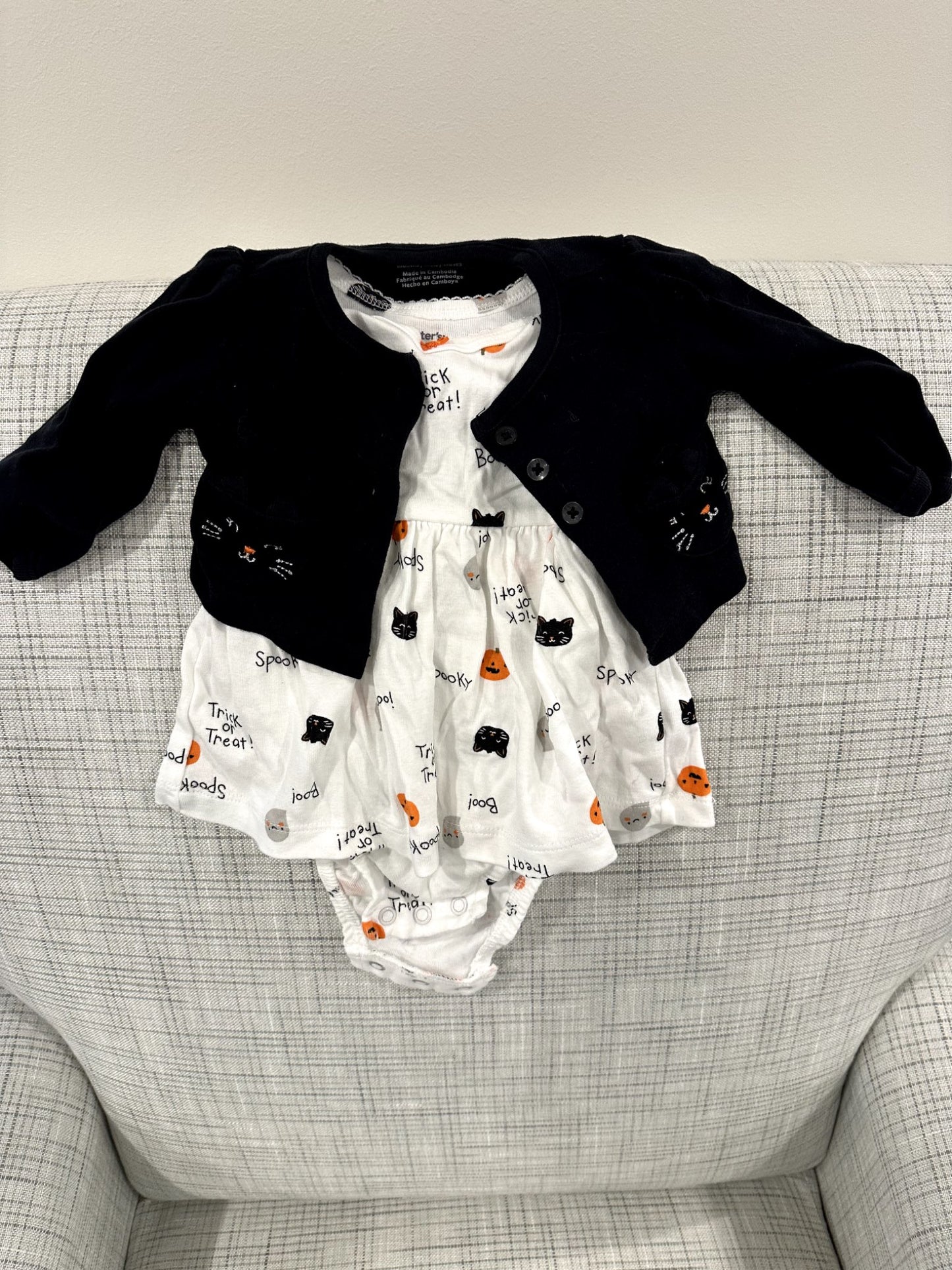 Halloween Dress and Cardigan Set, Carters, 3M, Kids 3 Month (0-3M)
