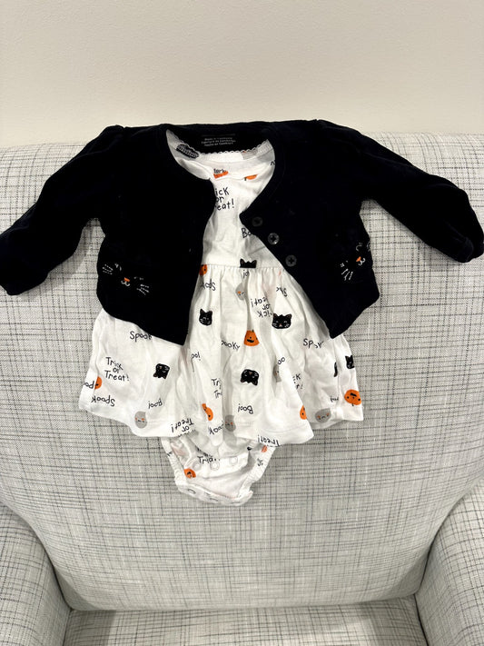 Halloween Dress and Cardigan Set, Carters, 3M, Kids 3 Month (0-3M)