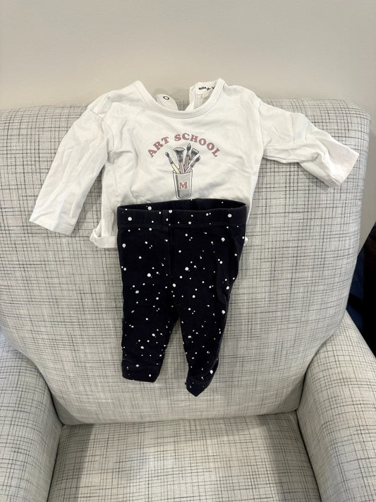 Shirt and Pant Set, Miles the Label, 6M, Kids 6 Month (3-6M)