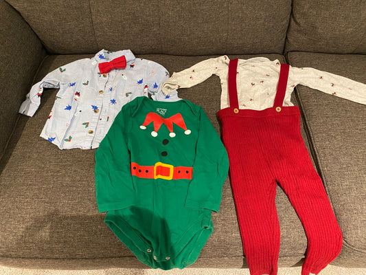 12 to 18 months toddler boy Christmas/Holiday outfit, Kids 18 Month (12-18M)