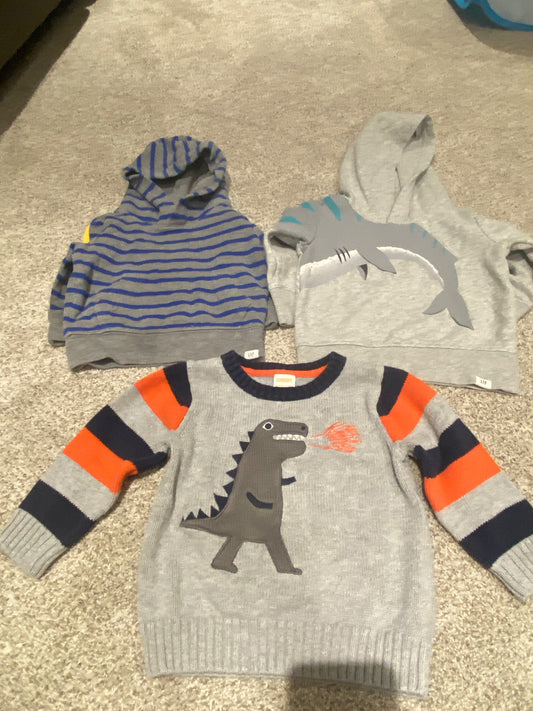 18-24 months toddler boy sweater hoodies bundle (3 item), Kids 24 Month (18-24M)