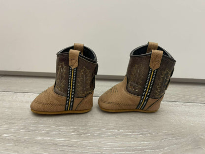Old West Poppets Vintage Tan & Brown Baby Boots - Never Worn!, Shoes 1 (Baby: 0-12 mth)