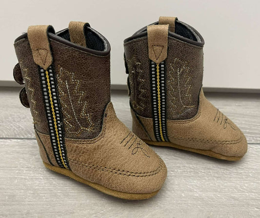Old West Poppets Vintage Tan & Brown Baby Boots - Never Worn!, Shoes 1 (Baby: 0-12 mth)